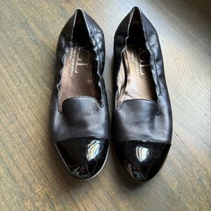 Attilio Giusti Leombruni AGL black flats with patent leather toe sz eur 39 (8.5)